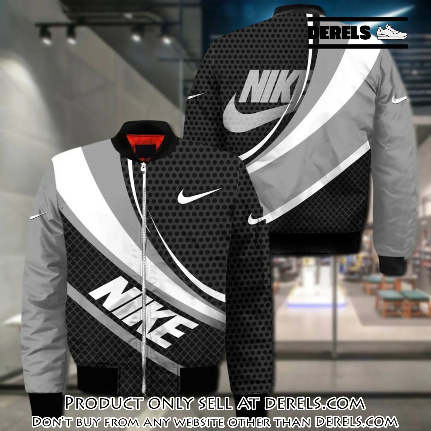 Nike white grey bomber jacket clothing outfit for men women dr1404763